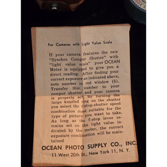Vintage Ocean Light Exposure Meter‎ with case and Original Instructions Japan - Picture 8 of 12